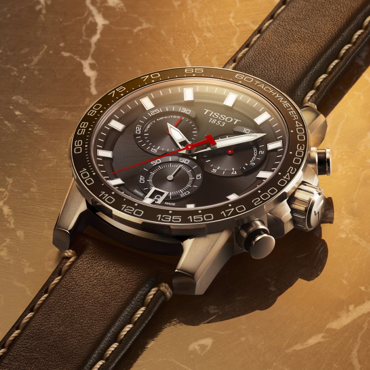 Tissot Supersport Chrono (Leather, Black) Indexes