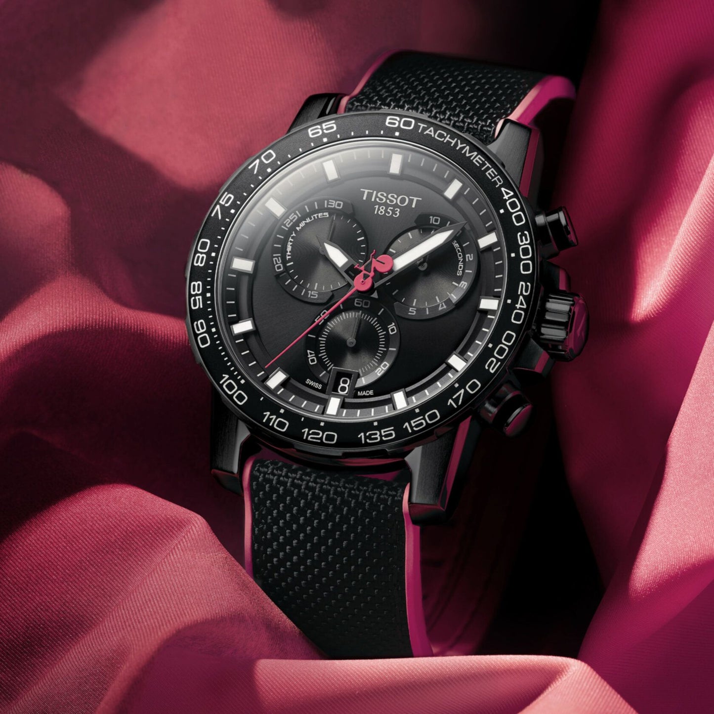 Tissot Supersport Chrono Giro Ditalia (Leather, Black) Indexes