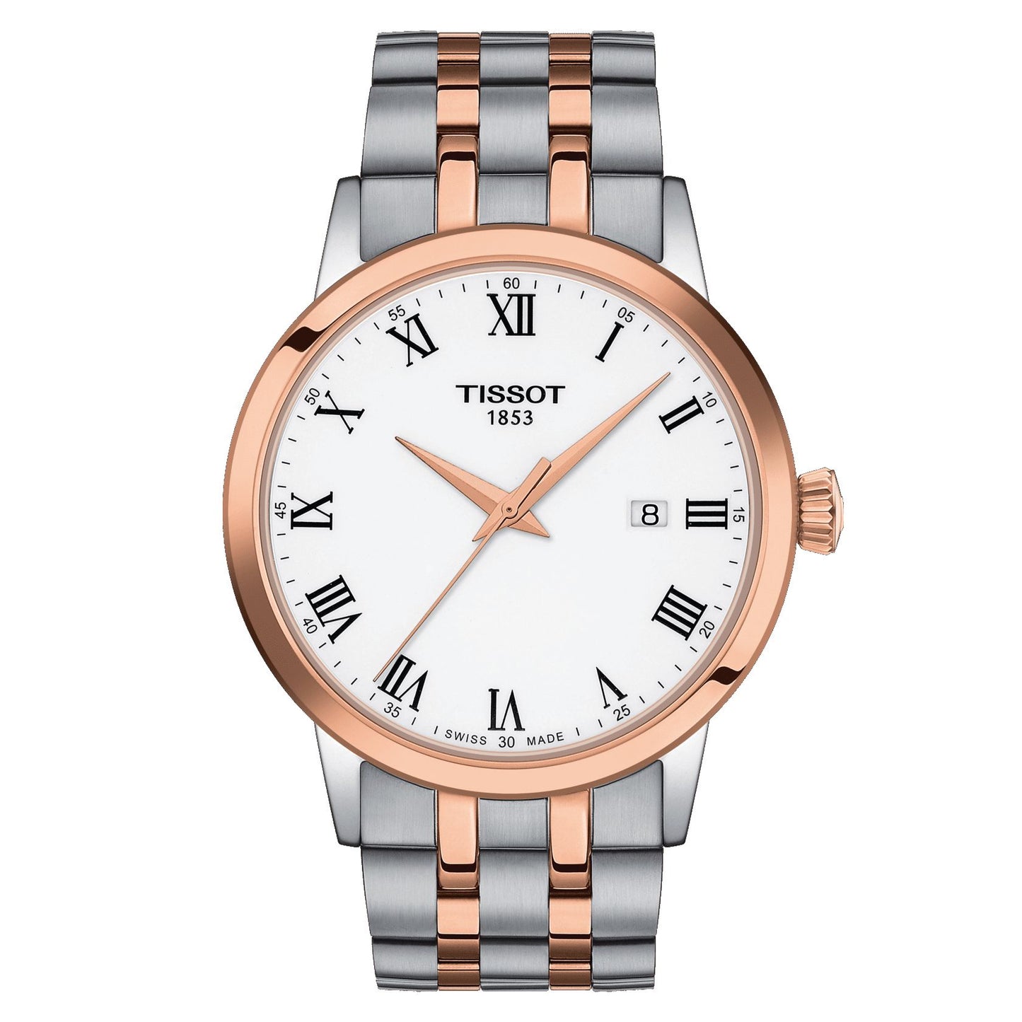 Tissot Classic Dream (Stainless Steel, Grey/Rose Gold 5N) Roman