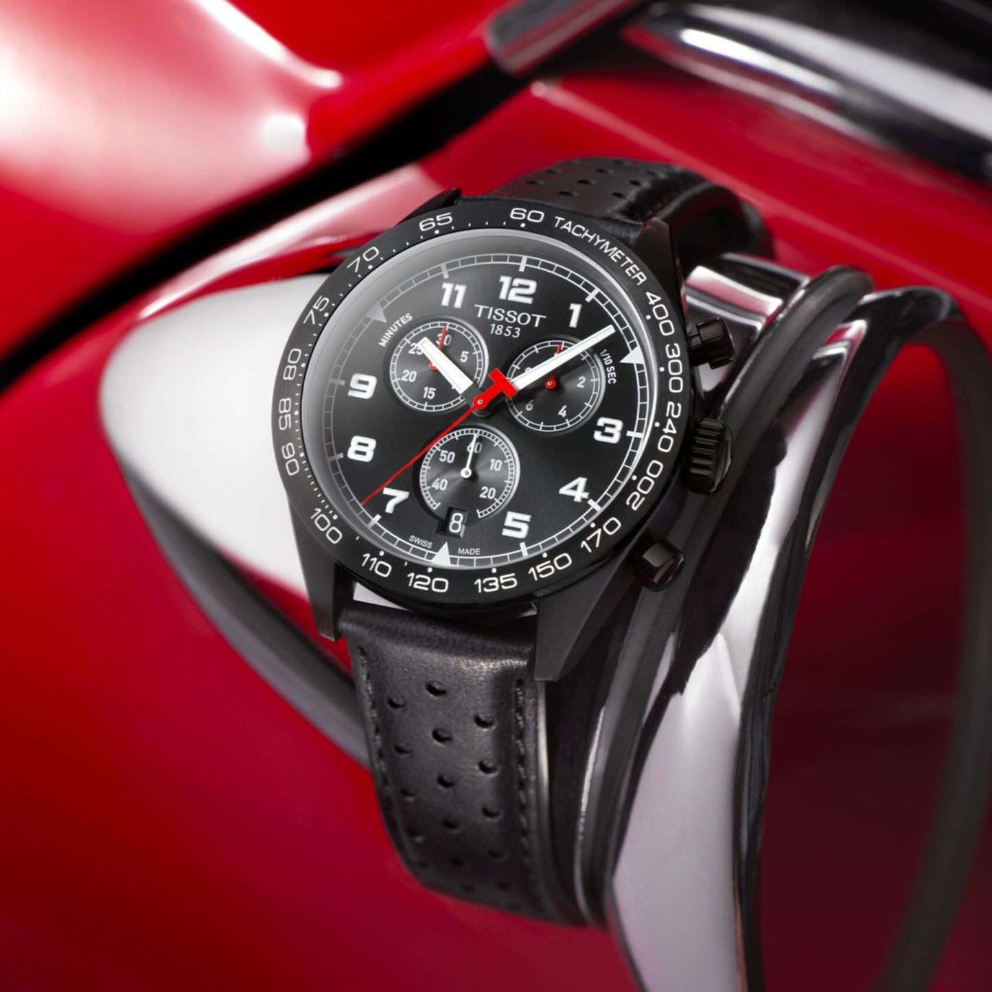 Tissot Prs 516 Chronograph (Leather, Black) Arabic And Indexes