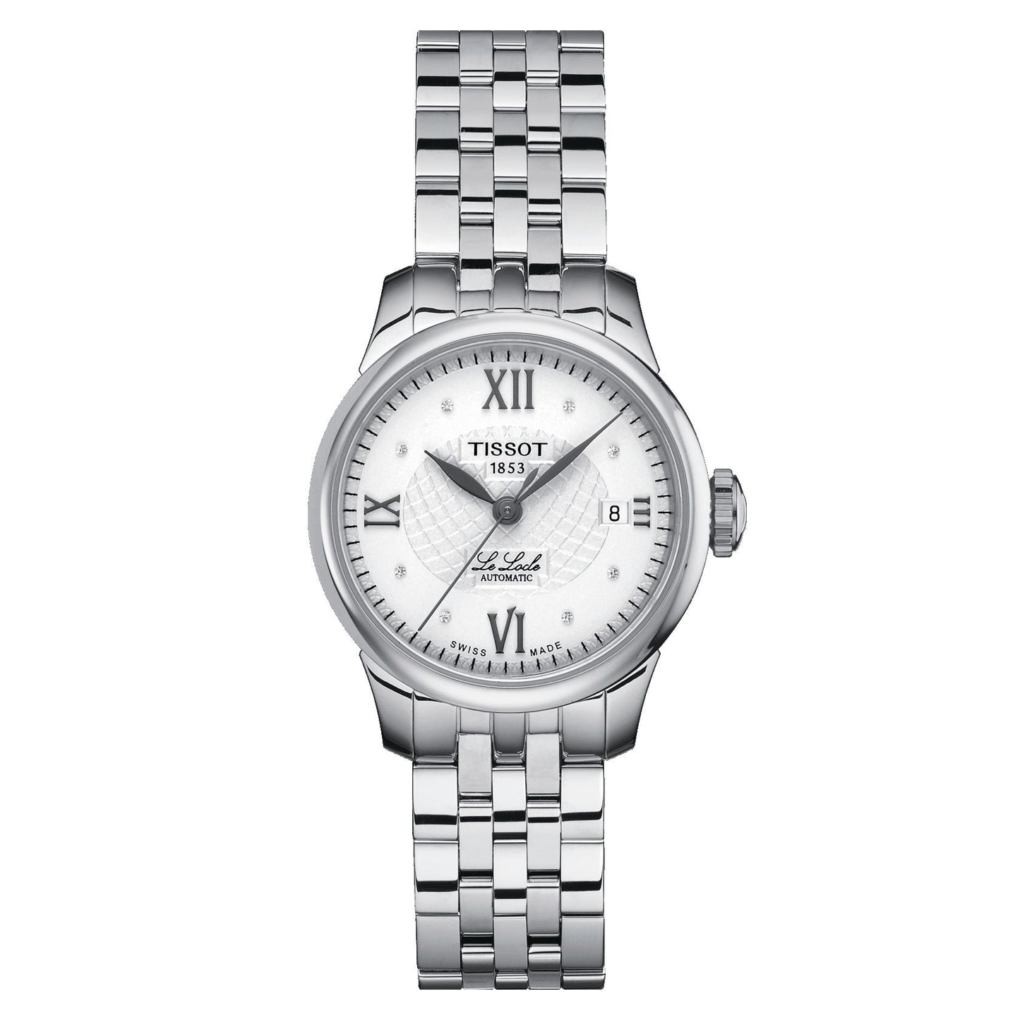 Tissot Le Locle  Automatic  Lady (Stainless Steel, Grey) Roman And Diamonds