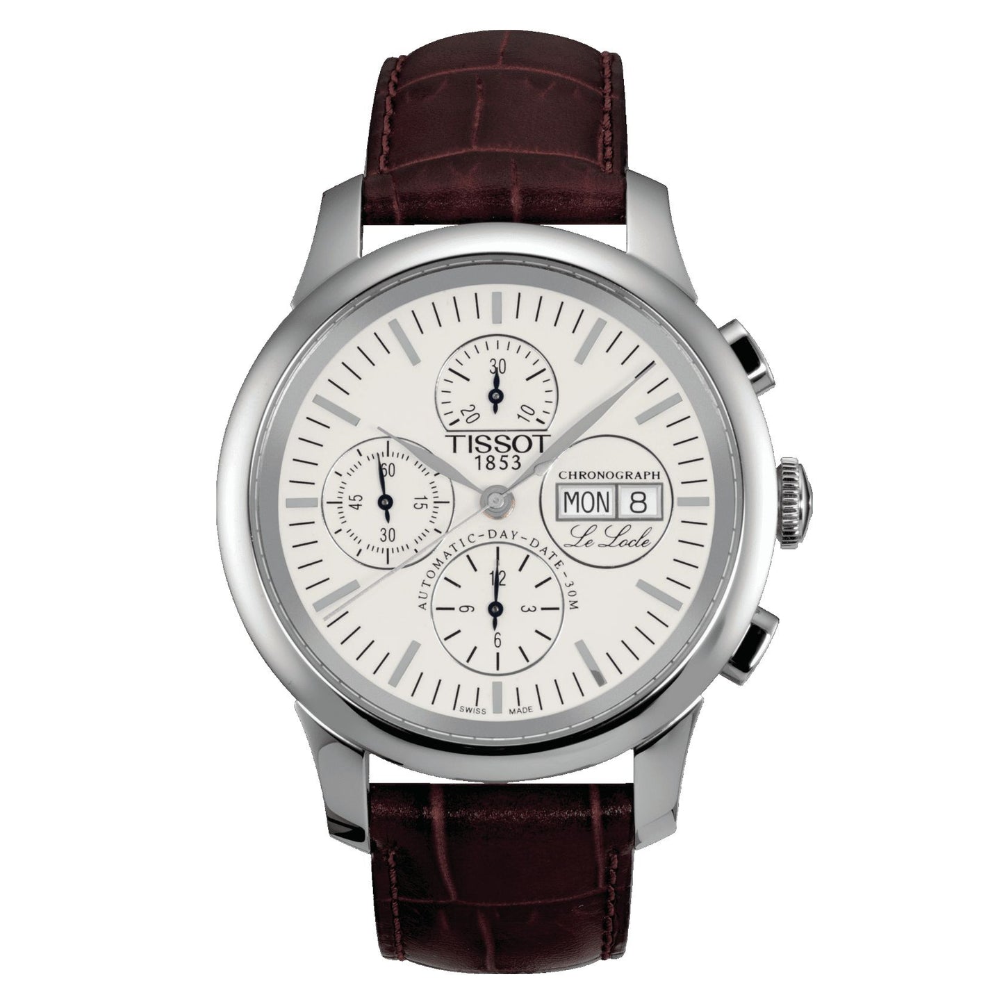 Tissot Le Locle Automatic Chronograph Valjoux (Leather, Brown) Indexes