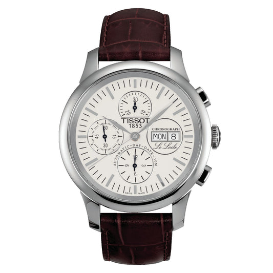 Tissot Le Locle Automatic Chronograph Valjoux (Leather, Brown) Indexes