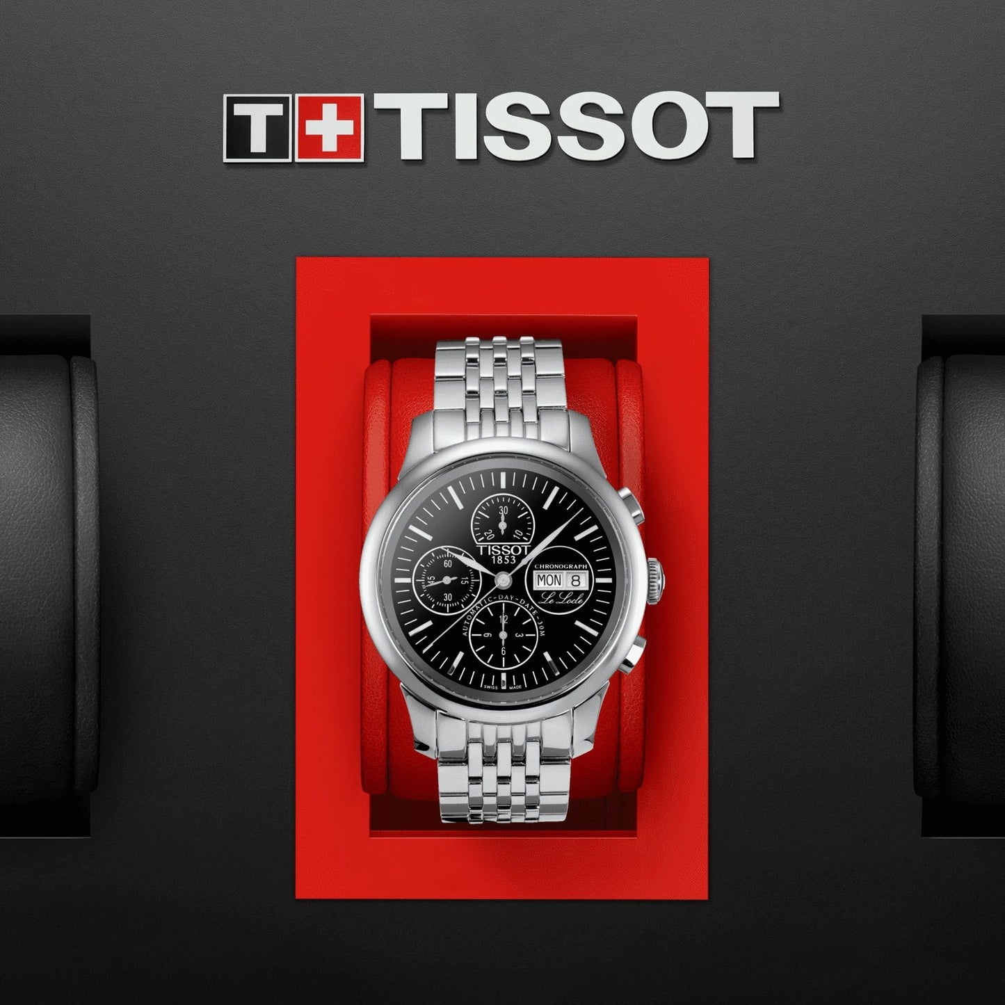 Tissot Le Locle Automatic Chronograph Valjoux (Stainless Steel, Grey) Indexes
