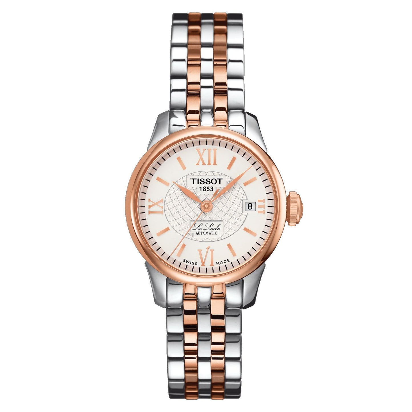 Tissot Le Locle Automatic Small Lady (25.30) (Stainless Steel, Grey/Rose Gold 5N) Roman And Indexes