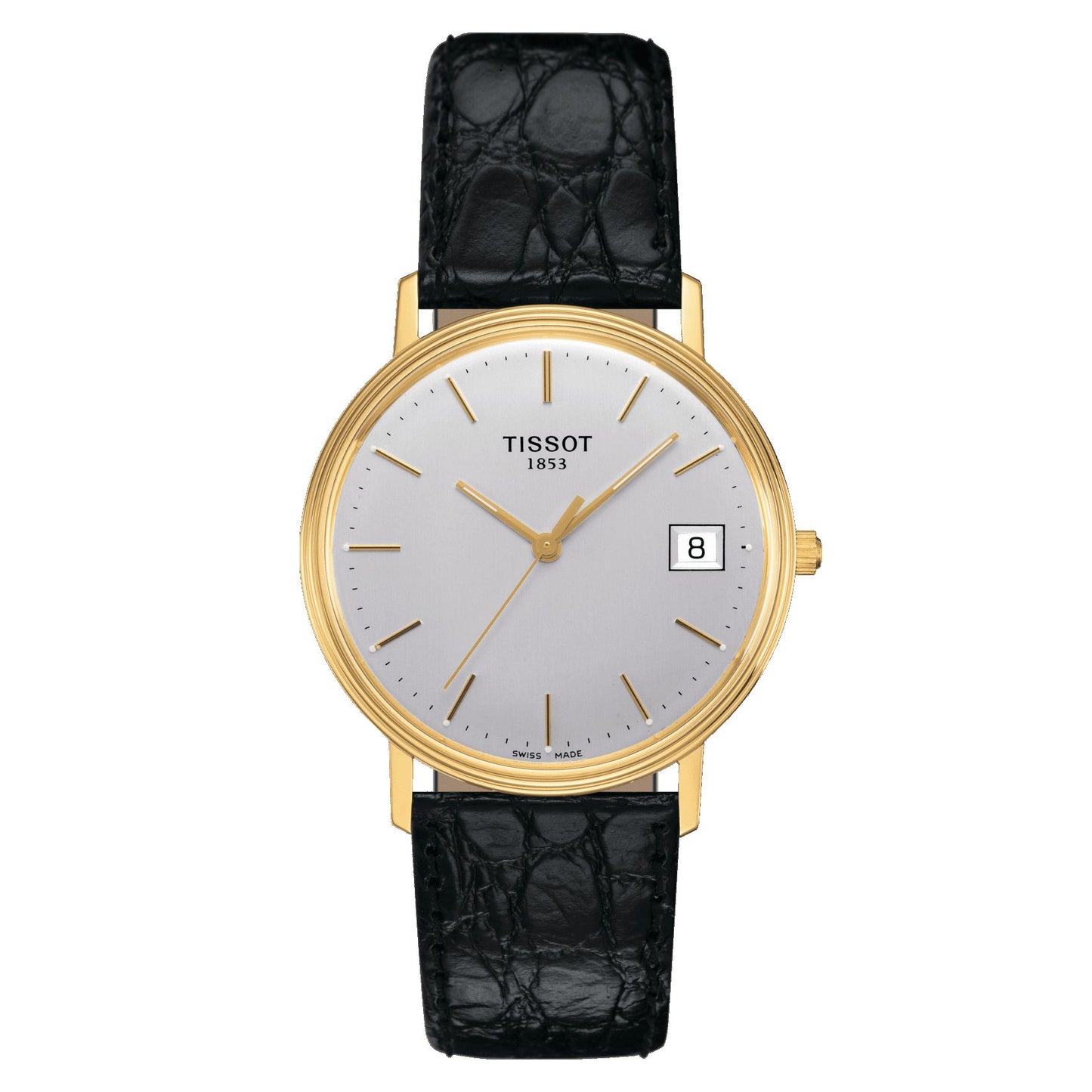 Tissot Goldrun Hesalite 18K Gold (Leather, Black) Indexes