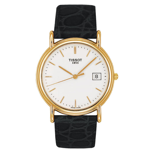 Tissot Carson 18K Gold (Leather, Black) Indexes