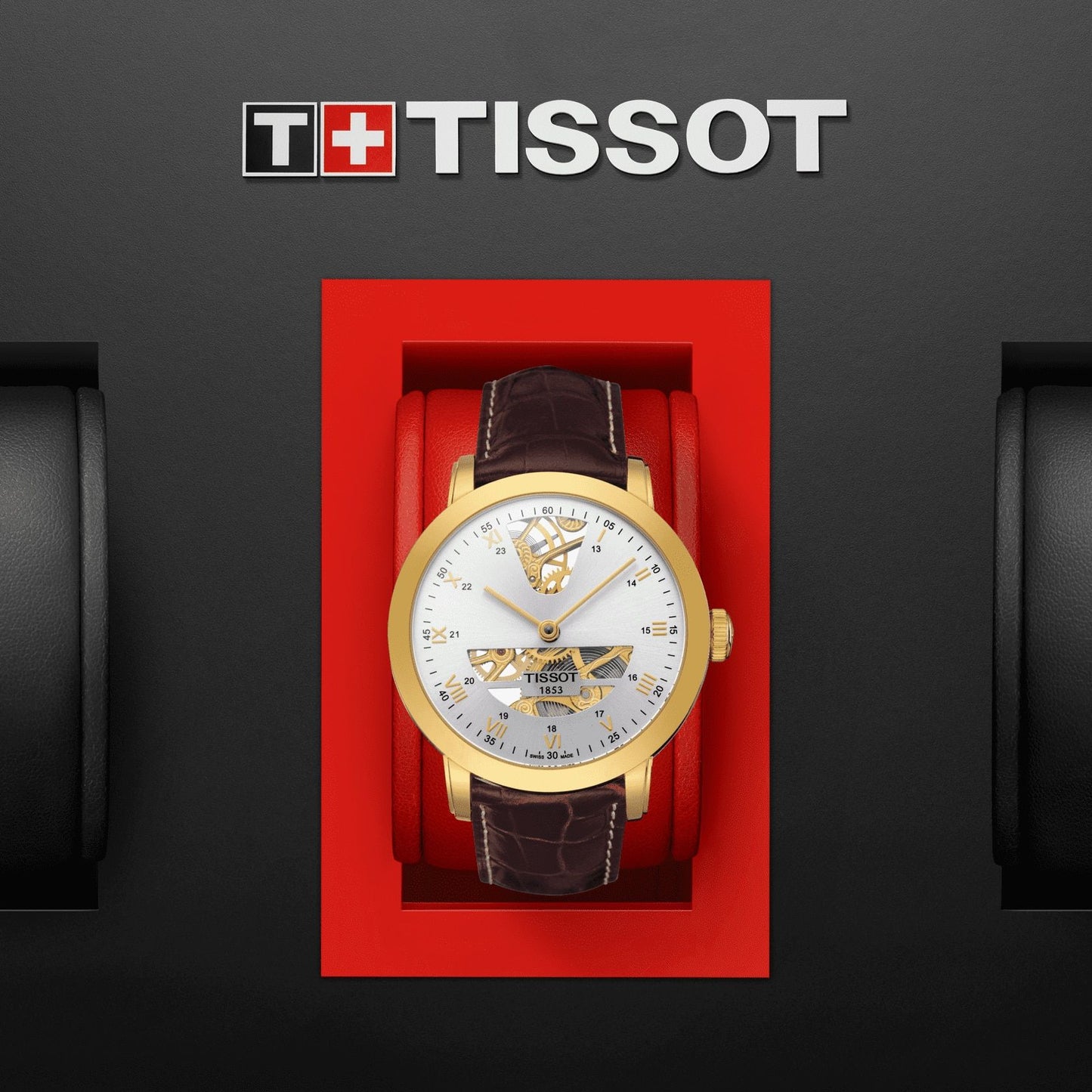 Tissot Sculpture Line Mechanical 18K Gold (Leather, Brown) Roman