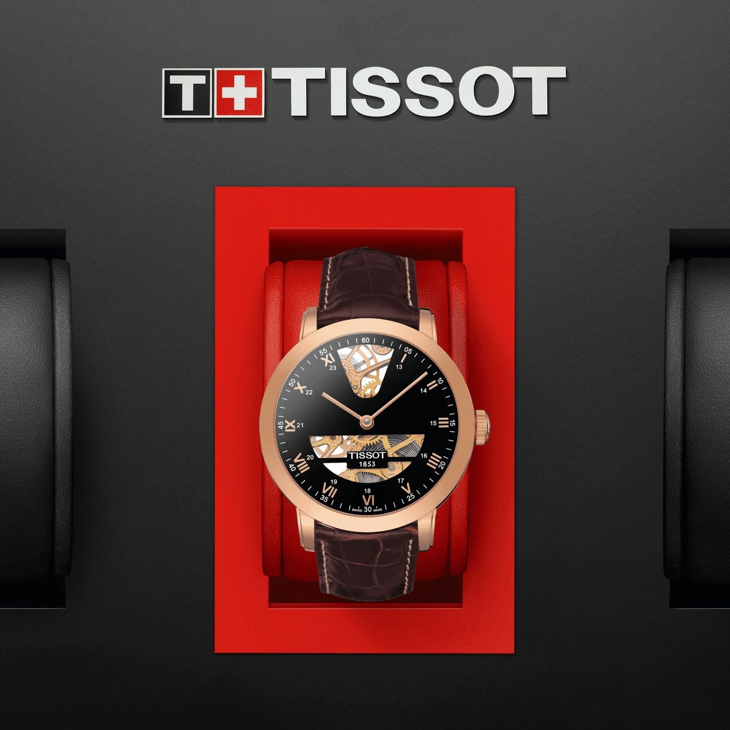 Tissot Sculpture Line Mechanical 18K Gold (Leather, Brown) Roman