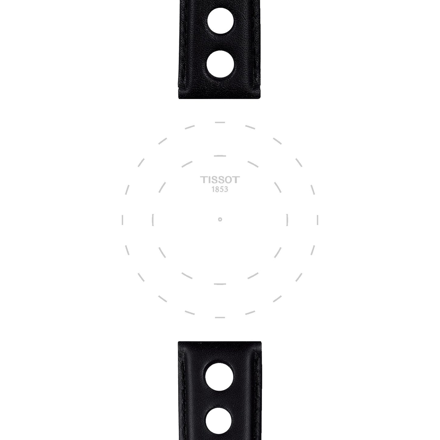 Tissot Official Black Leather Strap Lugs 20 Mm