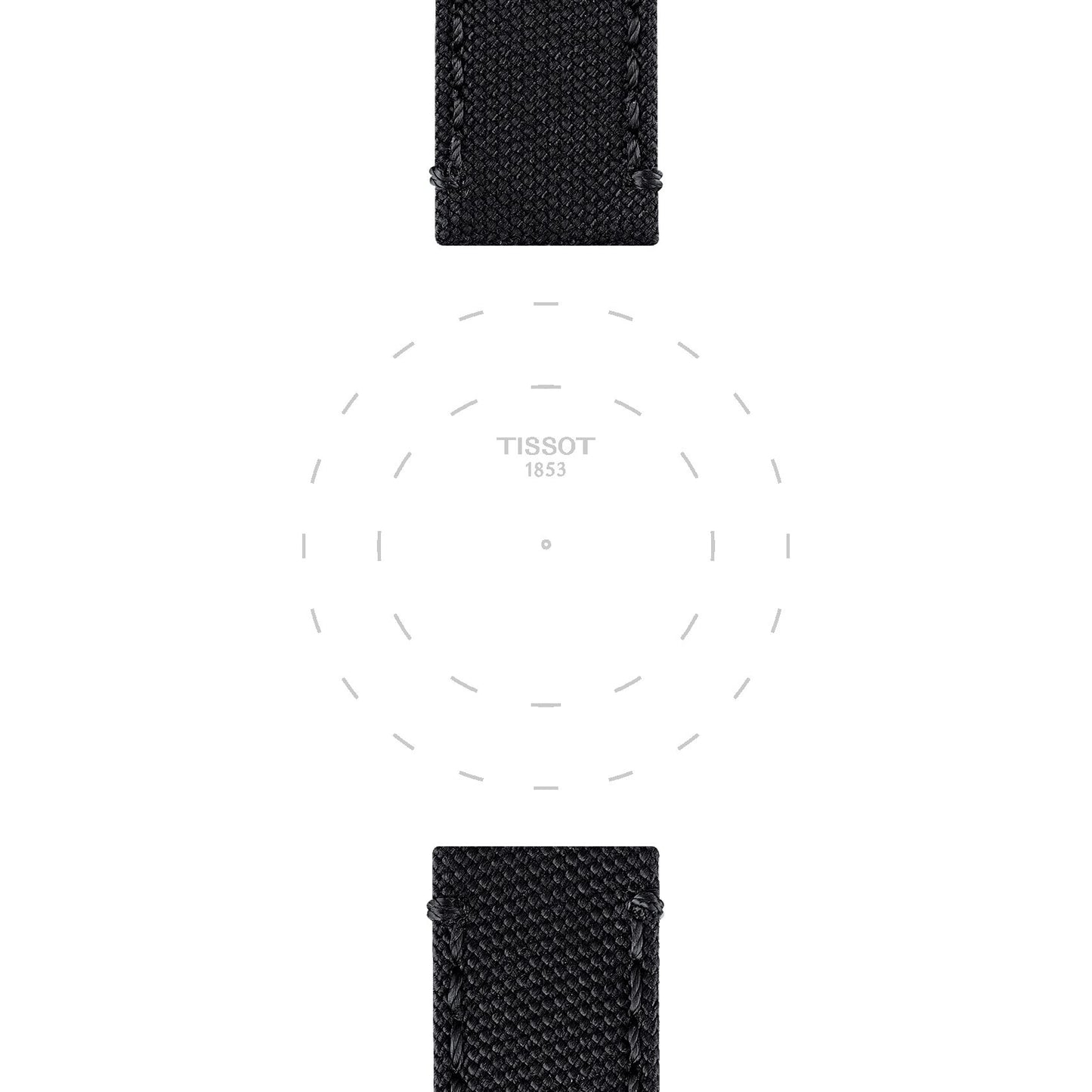 Tissot Official Black Fabric Strap Lugs 22 Mm