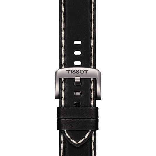 Tissot Official Black Leather Strap Lugs 22 Mm