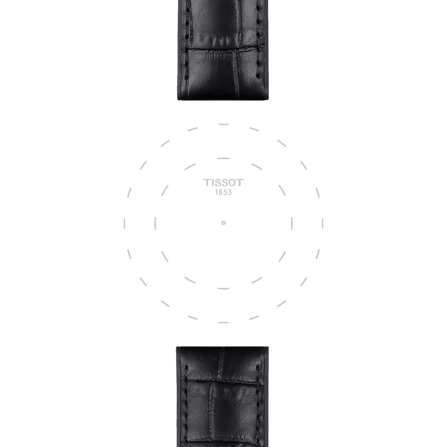 Tissot Official Black Leather And Rubber Parts Strap Lugs 22 Mm