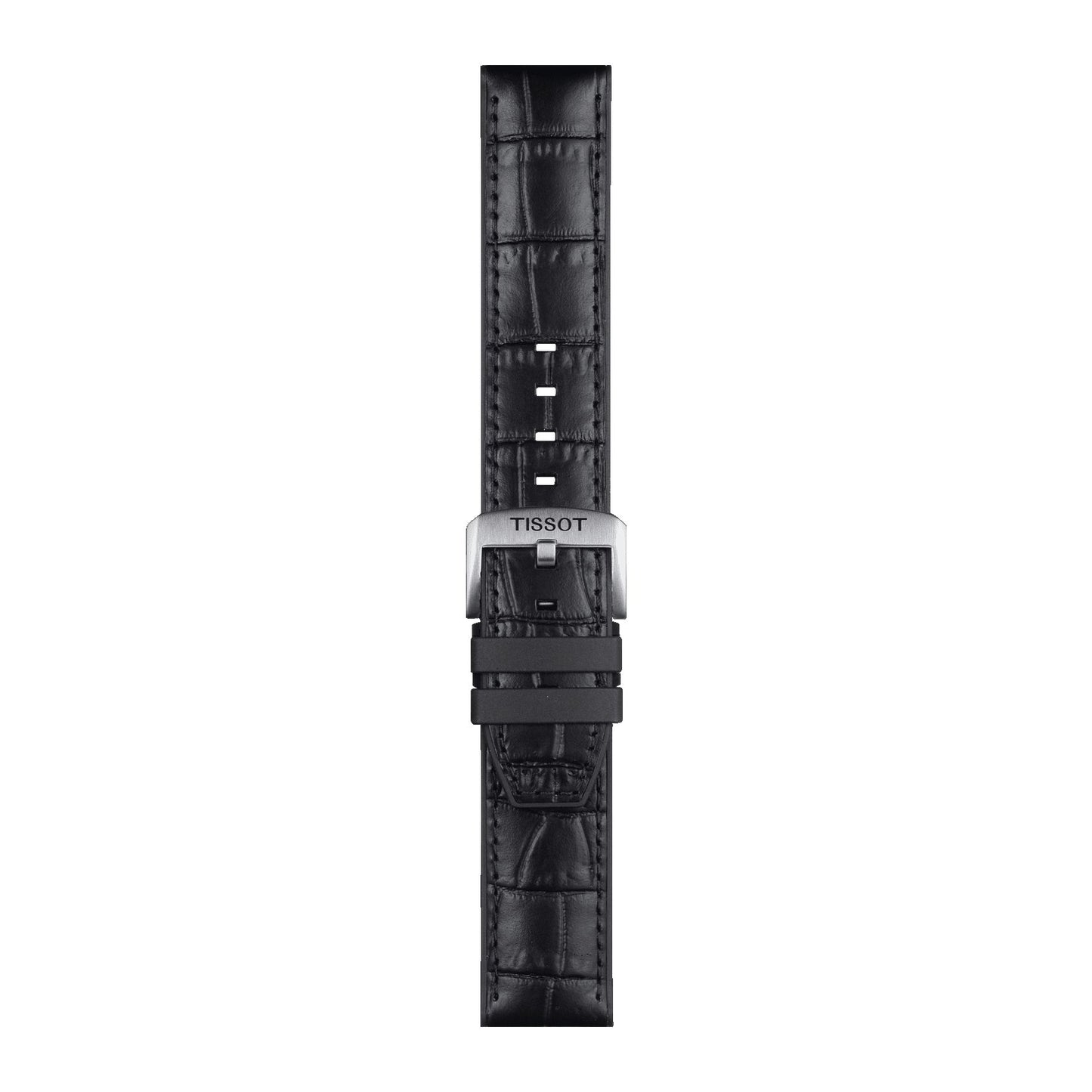 Tissot Official Black Leather And Rubber Parts Strap Lugs 22 Mm