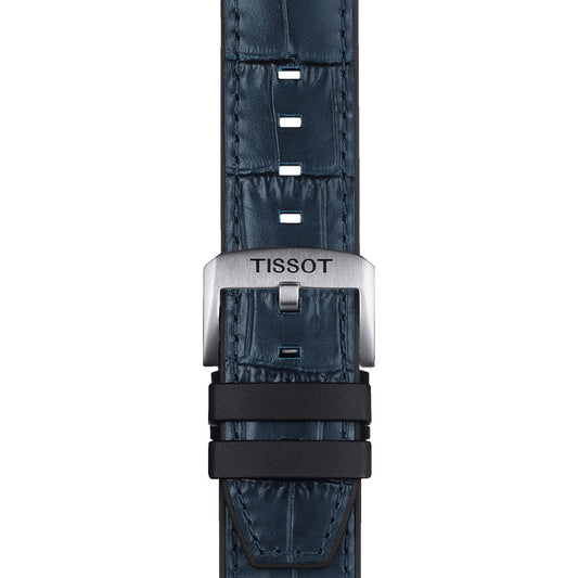 Tissot Official Blue Leather And Rubber Parts Strap Lugs 22 Mm
