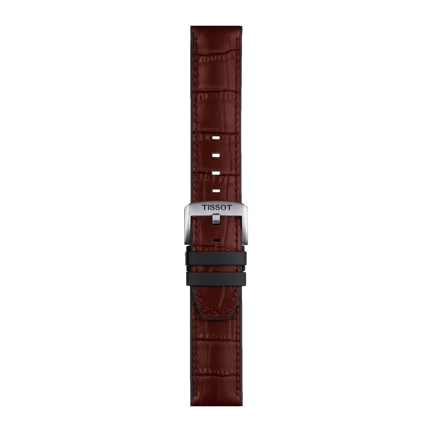 Tissot Official Brown Leather And Rubber Parts Strap Lugs 22 Mm