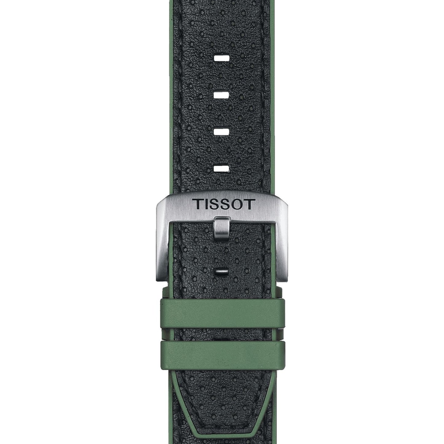 Tissot Official Green Leather And Rubber Strap Lugs 22 Mm