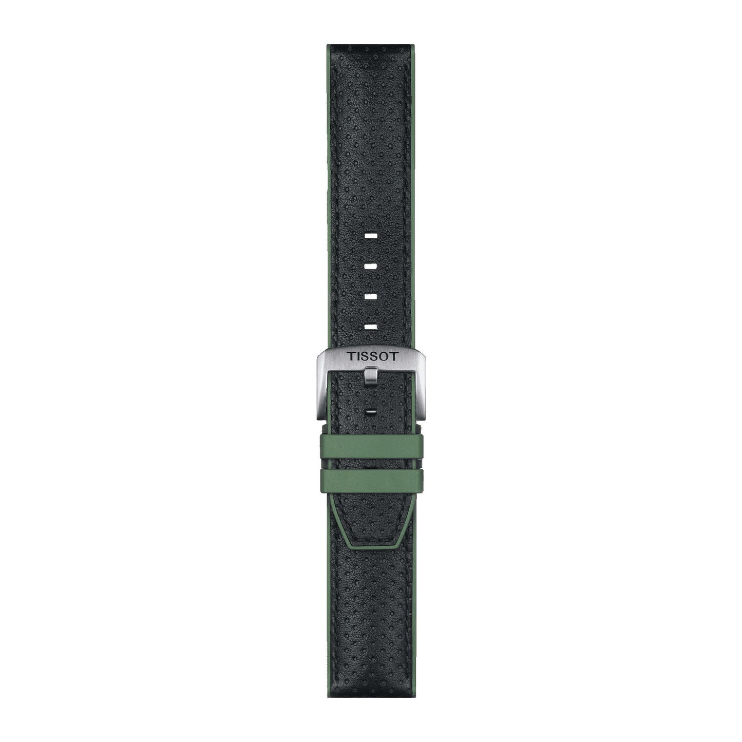 Tissot Official Green Leather And Rubber Strap Lugs 22 Mm