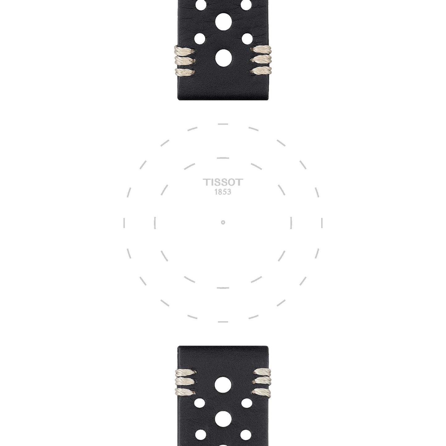 Tissot Official Black Leather Strap Lugs 22 Mm