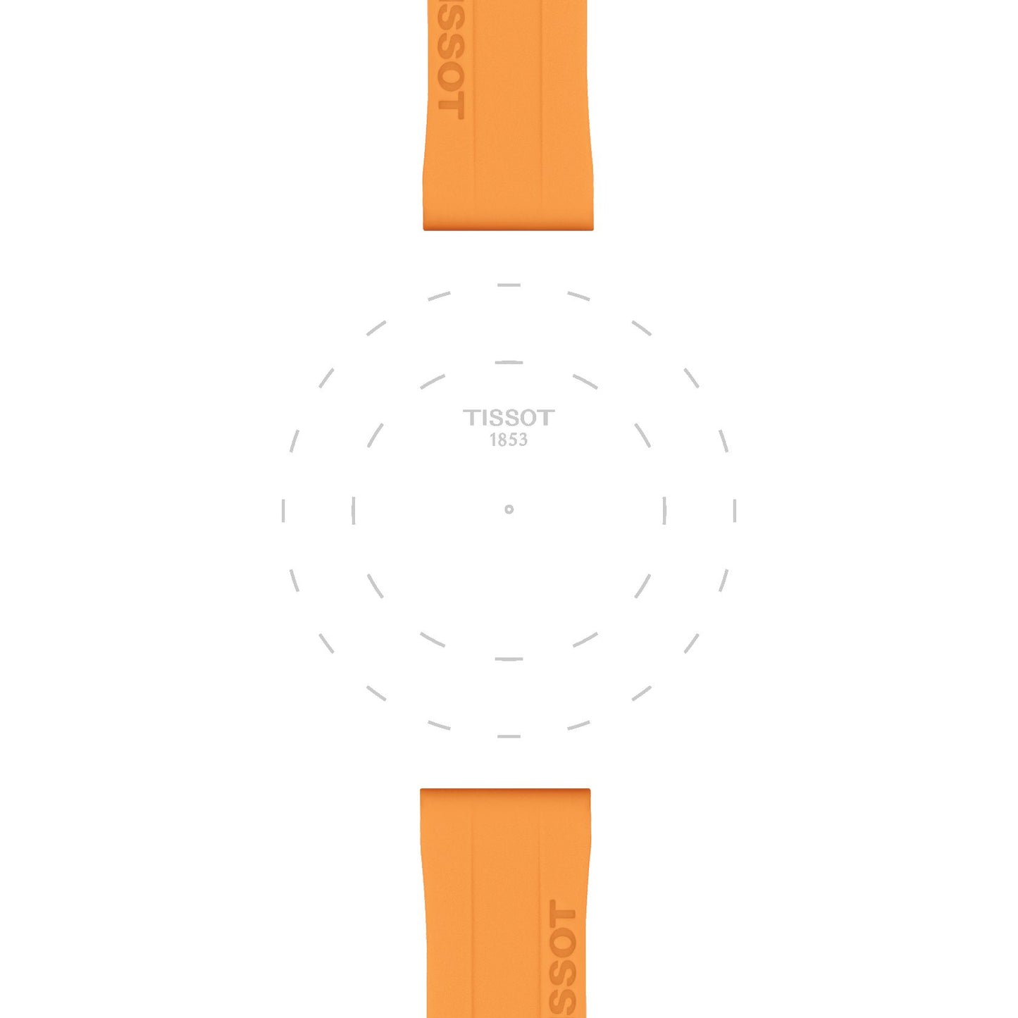 Tissot Official Orange Silicone Strap Lugs 18 Mm