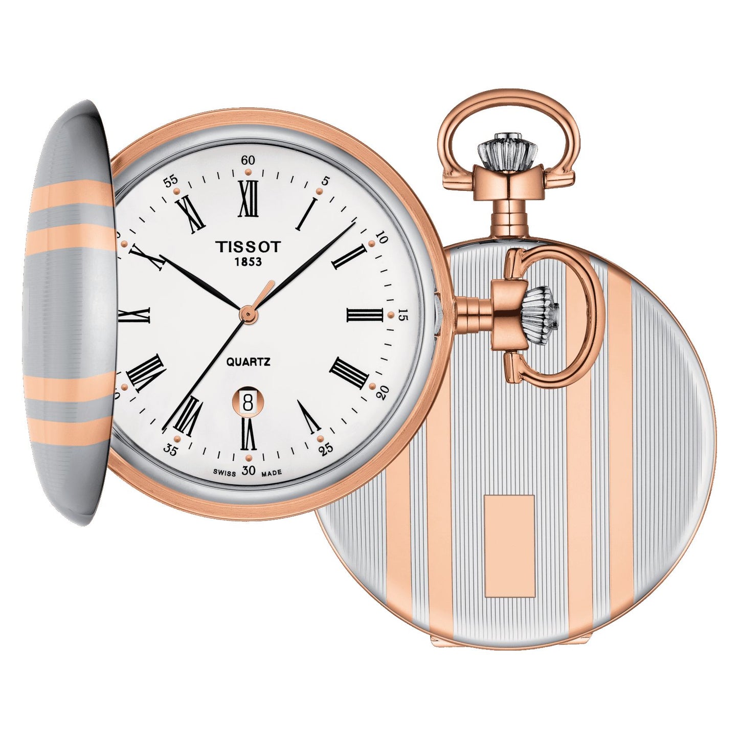 Tissot Savonette Quartz (Stainless Steel, Rose Gold 5N) Roman