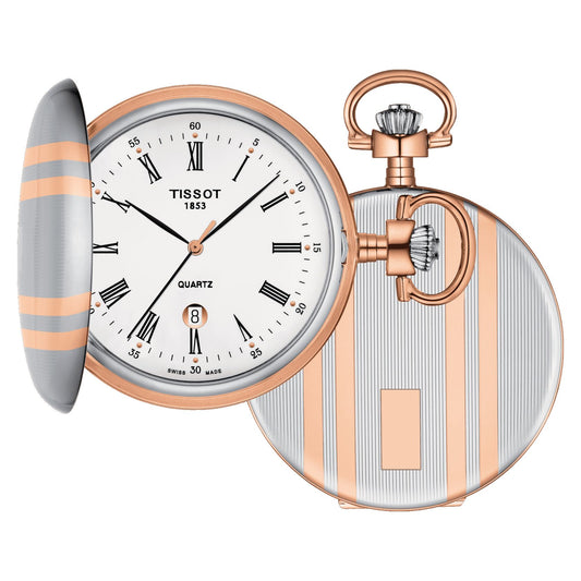 Tissot Savonette Quartz (Stainless Steel, Rose Gold 5N) Roman