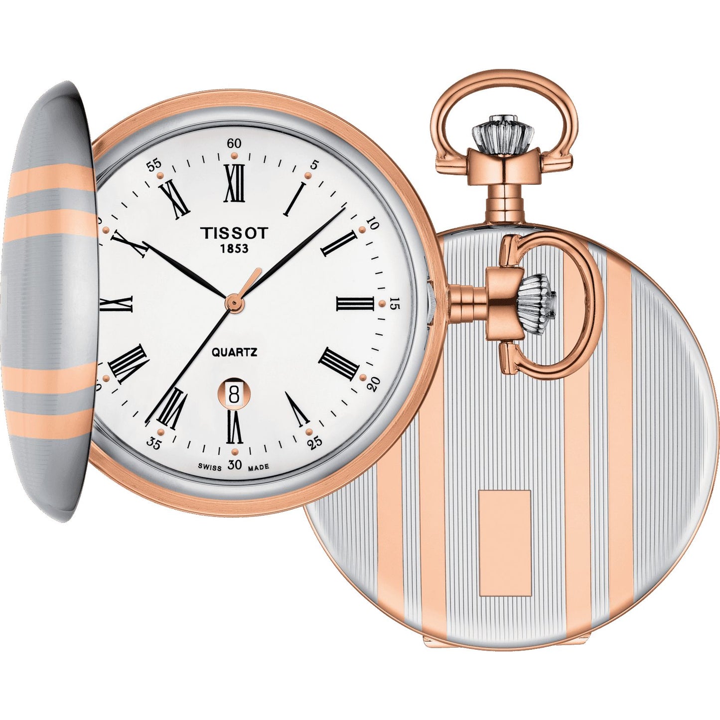 Tissot Savonette Quartz (Stainless Steel, Rose Gold 5N) Roman