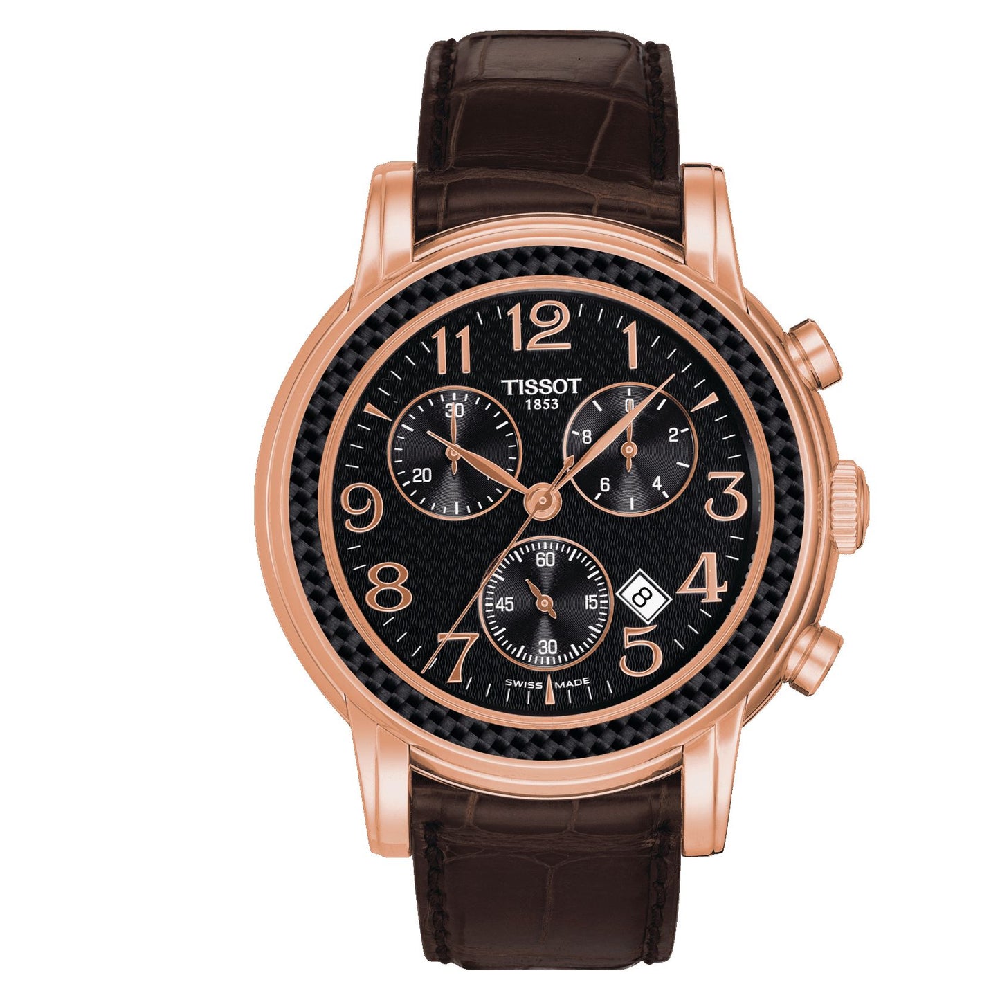 Tissot Chronograph Lady And Gent (Leather, Brown) Arabic And Indexes