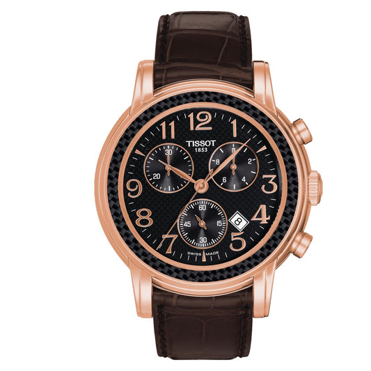 Tissot Chronograph Lady And Gent (Leather, Brown) Arabic And Indexes