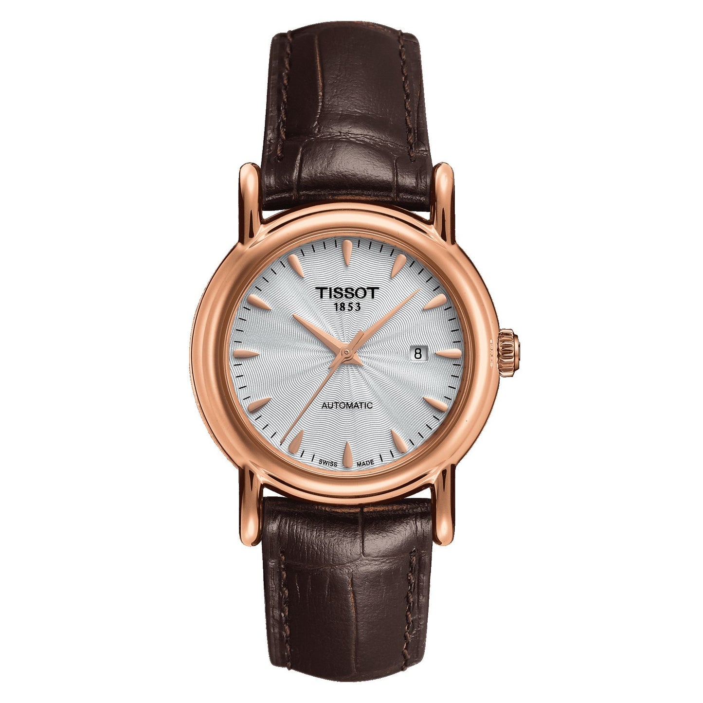 Tissot Carson Automatic Lady 18K Gold (Leather, Brown) Indexes