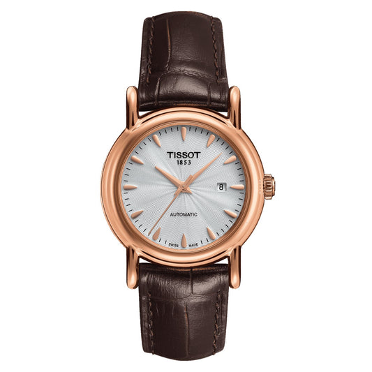 Tissot Carson Automatic Lady 18K Gold (Leather, Brown) Indexes