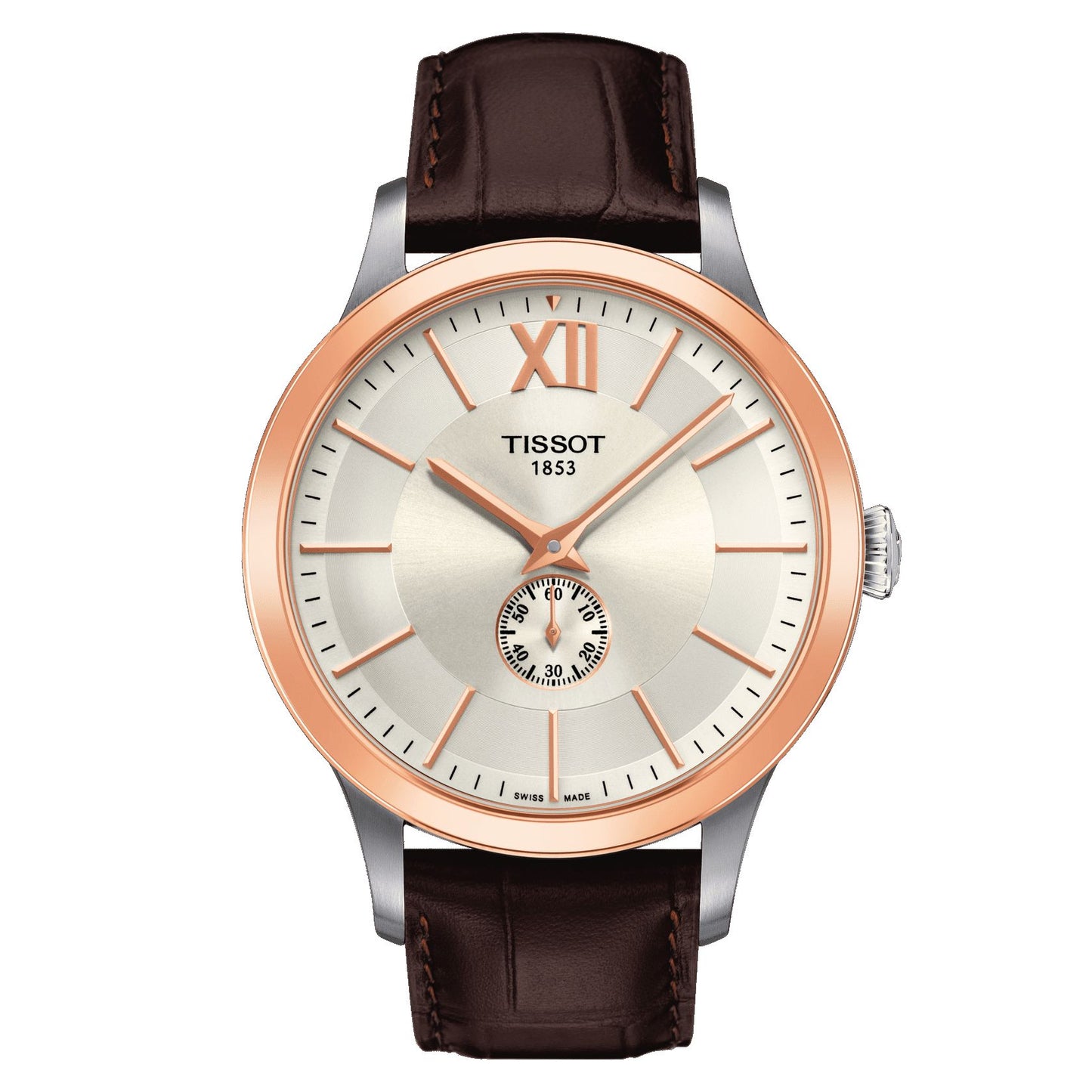 Tissot Classic Gent Automatic 18K Gold (Leather, Brown) Roman And Indexes