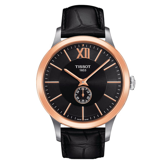 Tissot Classic Gent Automatic 18K Gold (Leather, Black) Roman And Indexes