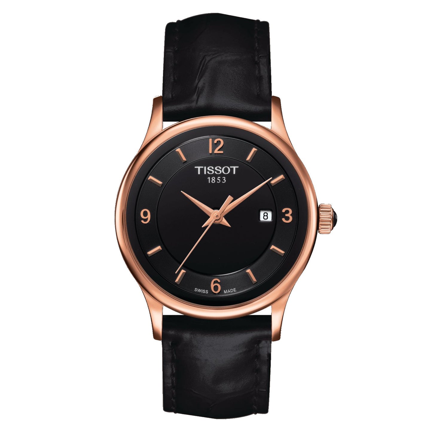 Tissot Rose Dream Lady 18K Gold (Leather, Black) Arabic And Indexes