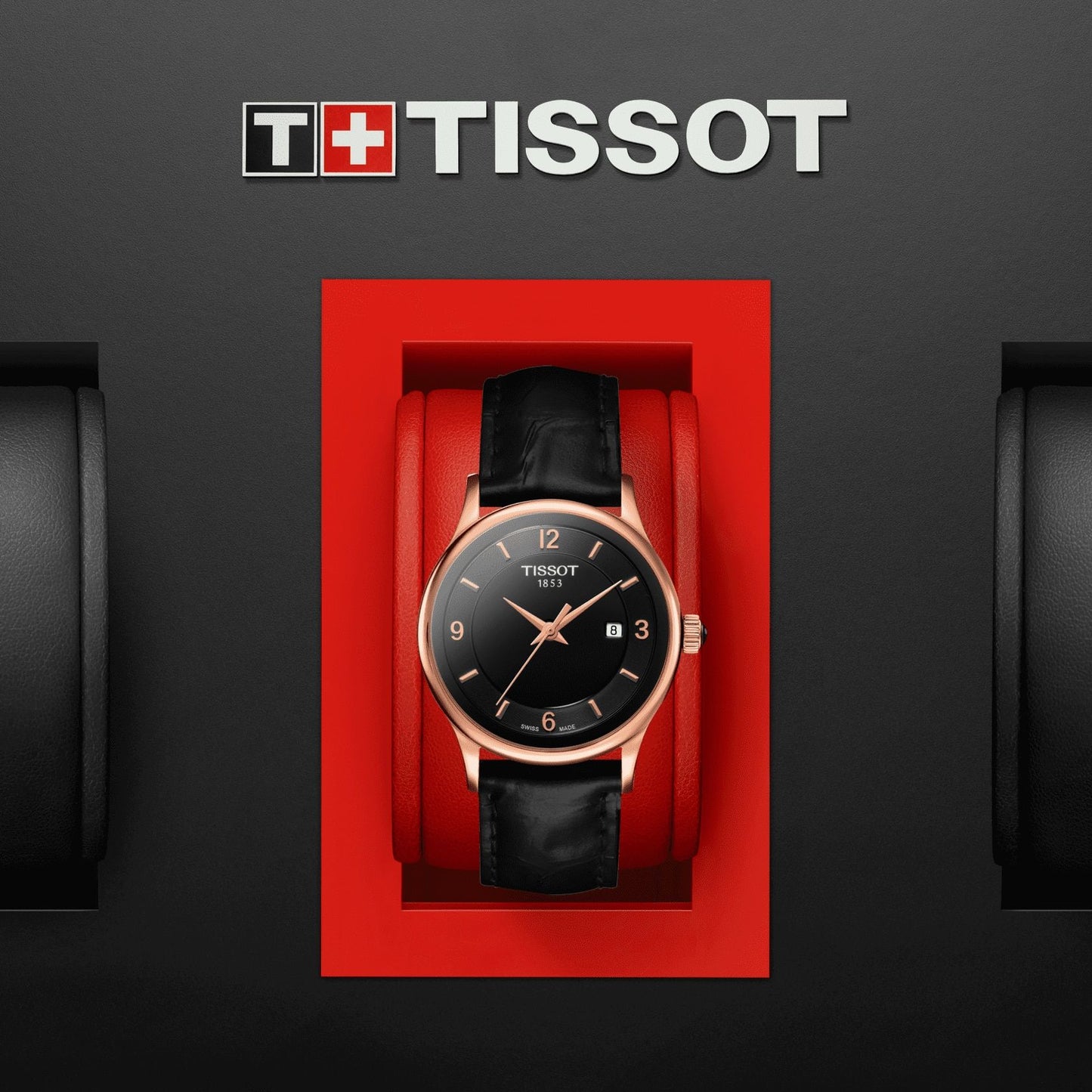 Tissot Rose Dream Lady 18K Gold (Leather, Black) Arabic And Indexes