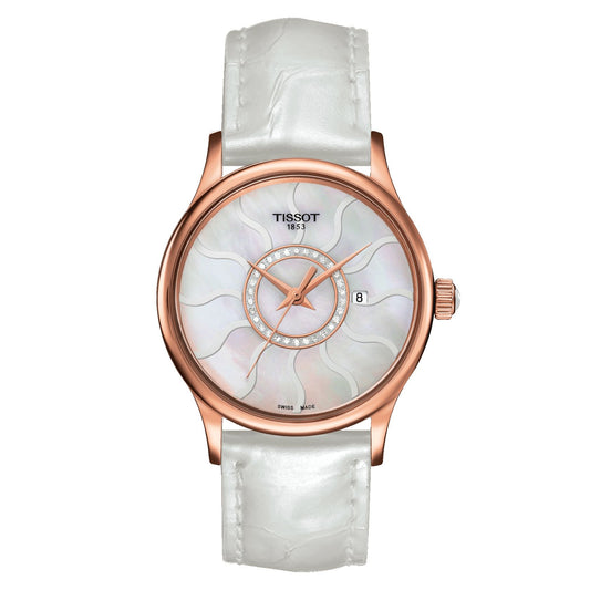 Tissot Rose Dream Lady 18K Gold (Leather, White) Diamonds