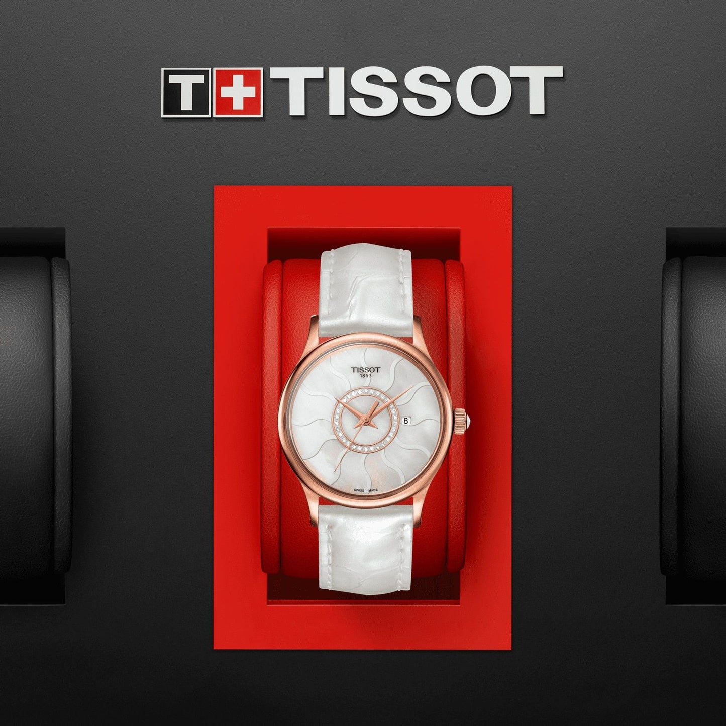 Tissot Rose Dream Lady 18K Gold (Leather, White) Diamonds