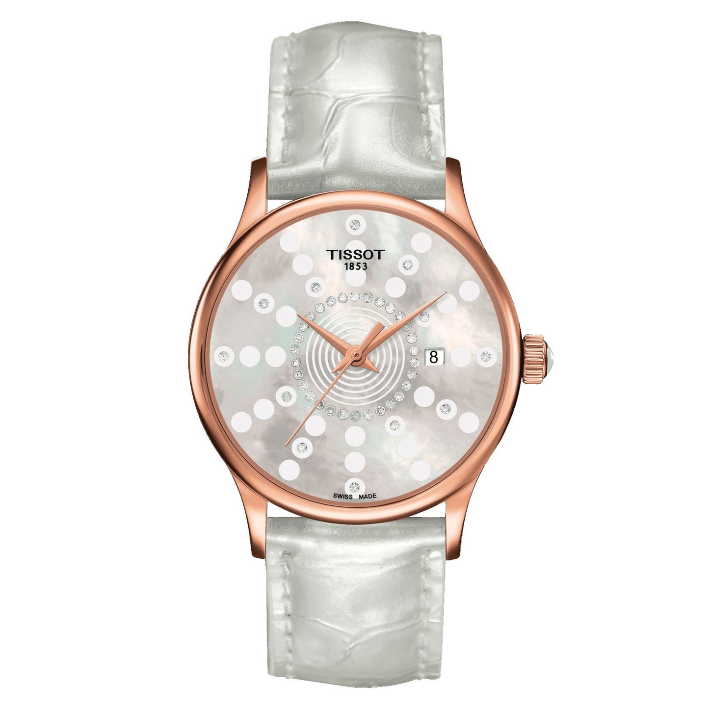 Tissot Rose Dream Lady 18K Gold (Leather, White) Diamonds