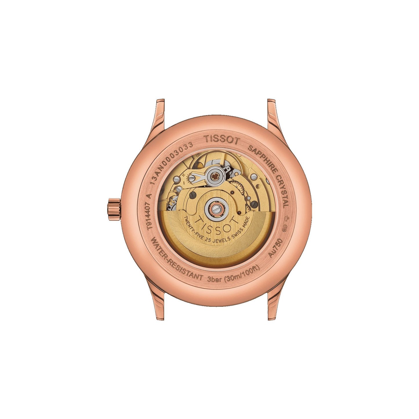 Tissot Rose Dream Automatic 18K Gold (Leather, Black) Roman And Indexes