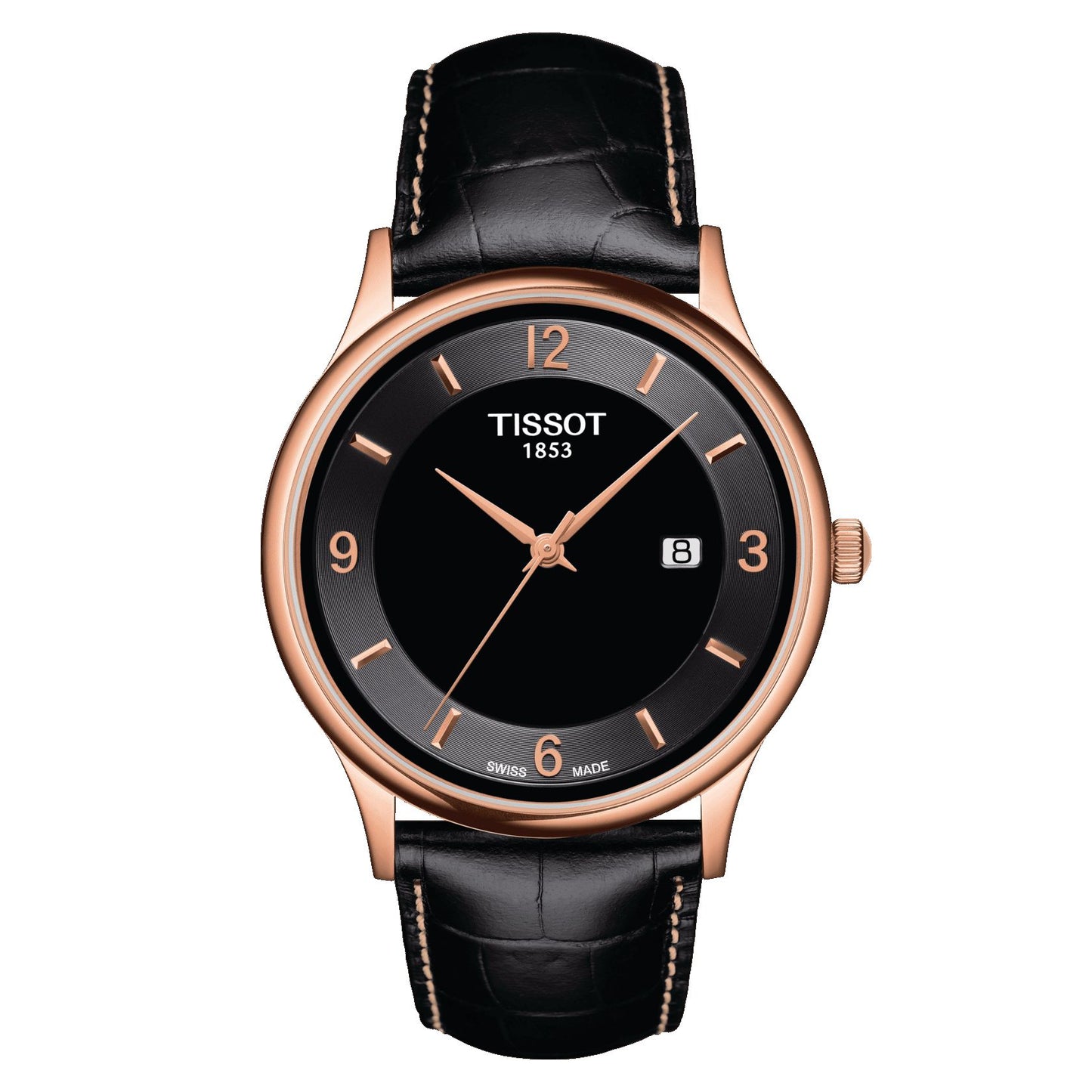 Tissot Rose Dream 18K Gold (Leather, Black) Arabic And Indexes