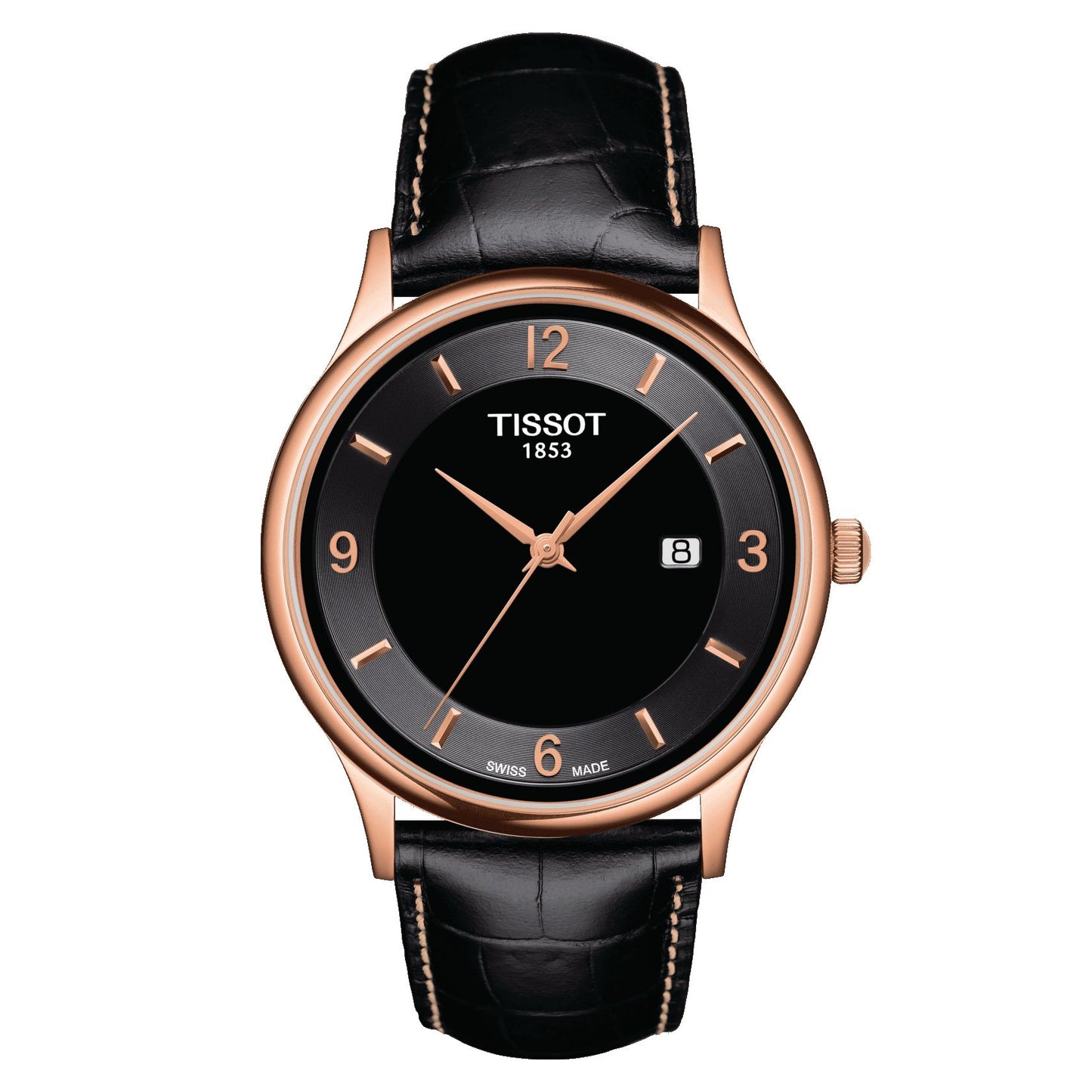 Tissot Rose Dream 18K Gold (Leather, Black) Arabic And Indexes