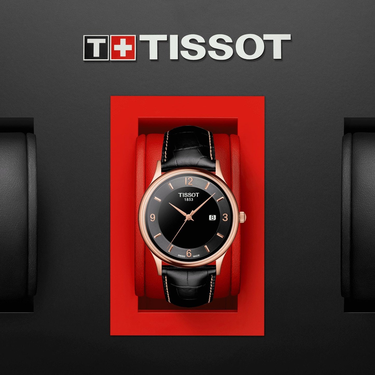 Tissot Rose Dream 18K Gold (Leather, Black) Arabic And Indexes