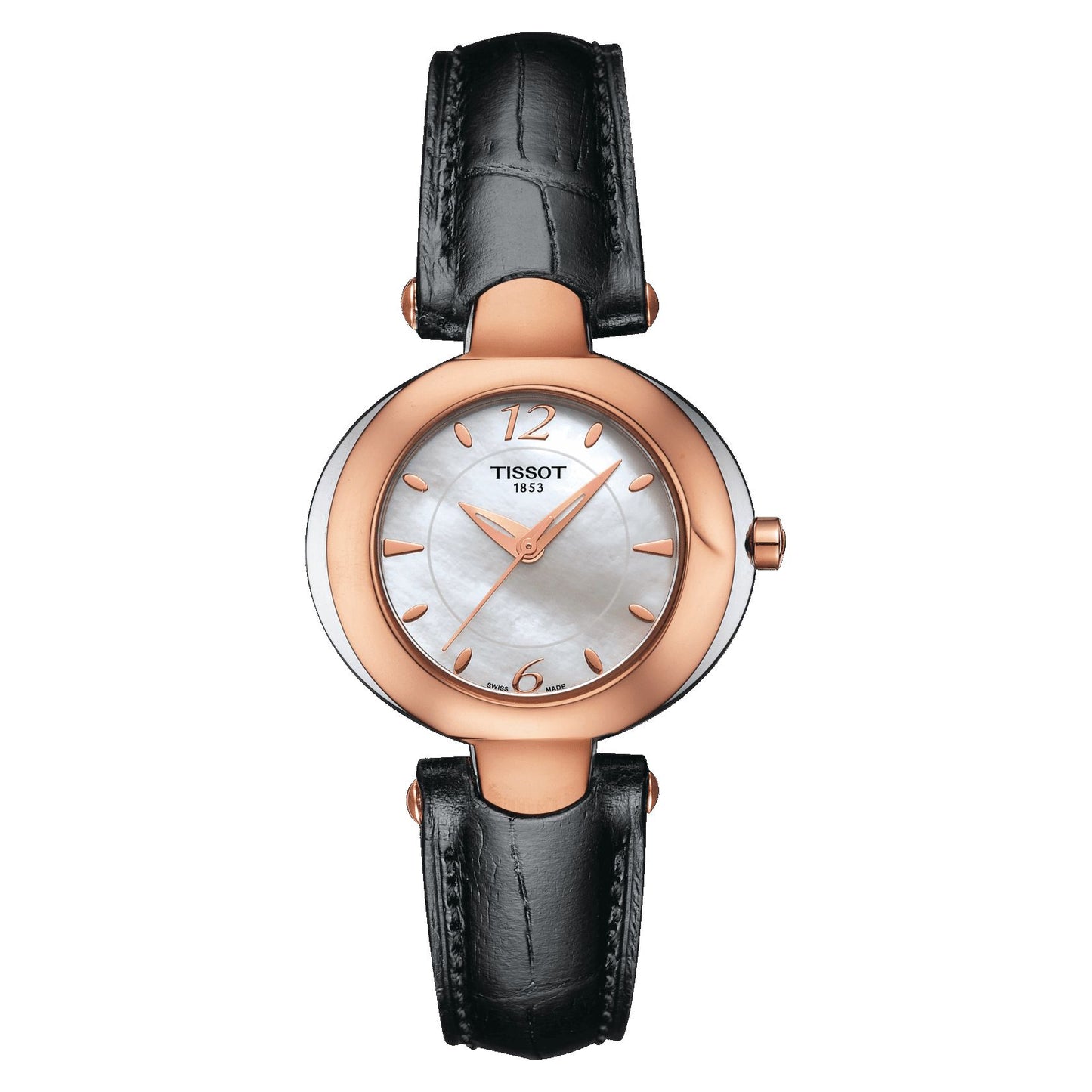 Tissot Organdy Lady 18K Gold (Leather, Black) Arabic And Indexes
