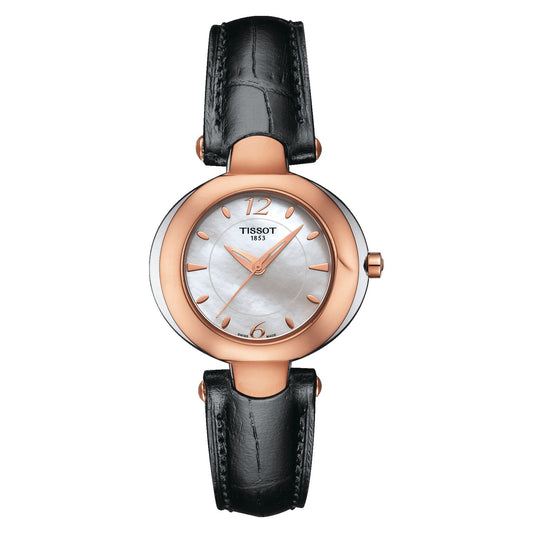 Tissot Organdy Lady 18K Gold (Leather, Black) Arabic And Indexes