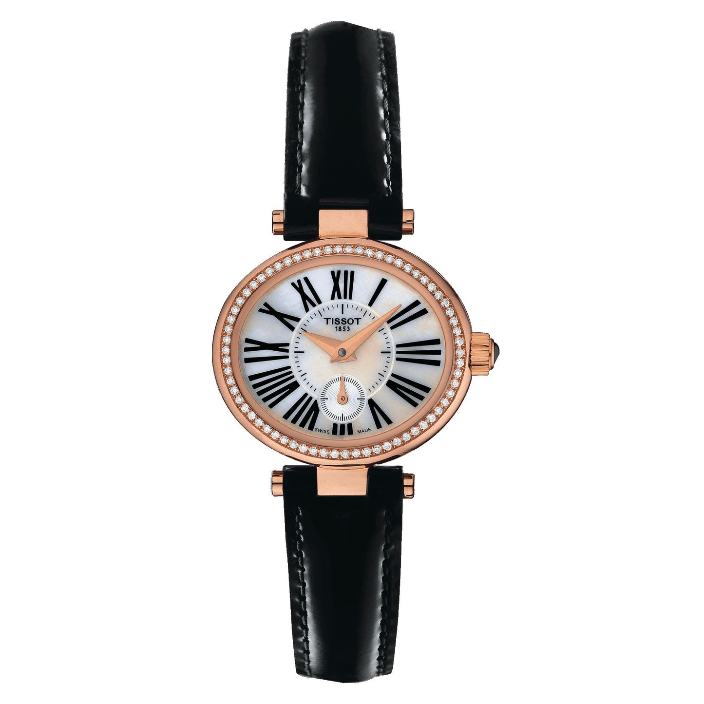 Tissot Glamorous 18K Gold (Leather, Black) Roman