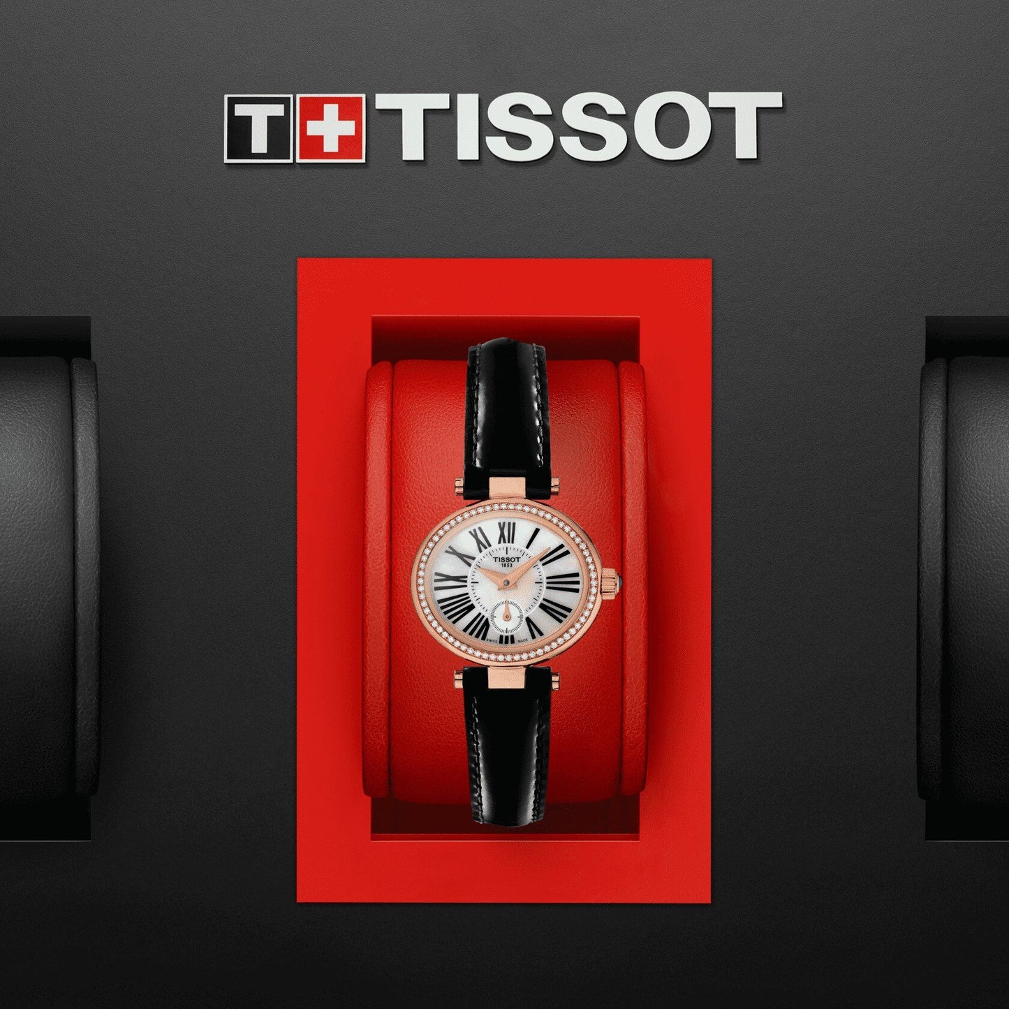 Tissot Glamorous 18K Gold (Leather, Black) Roman