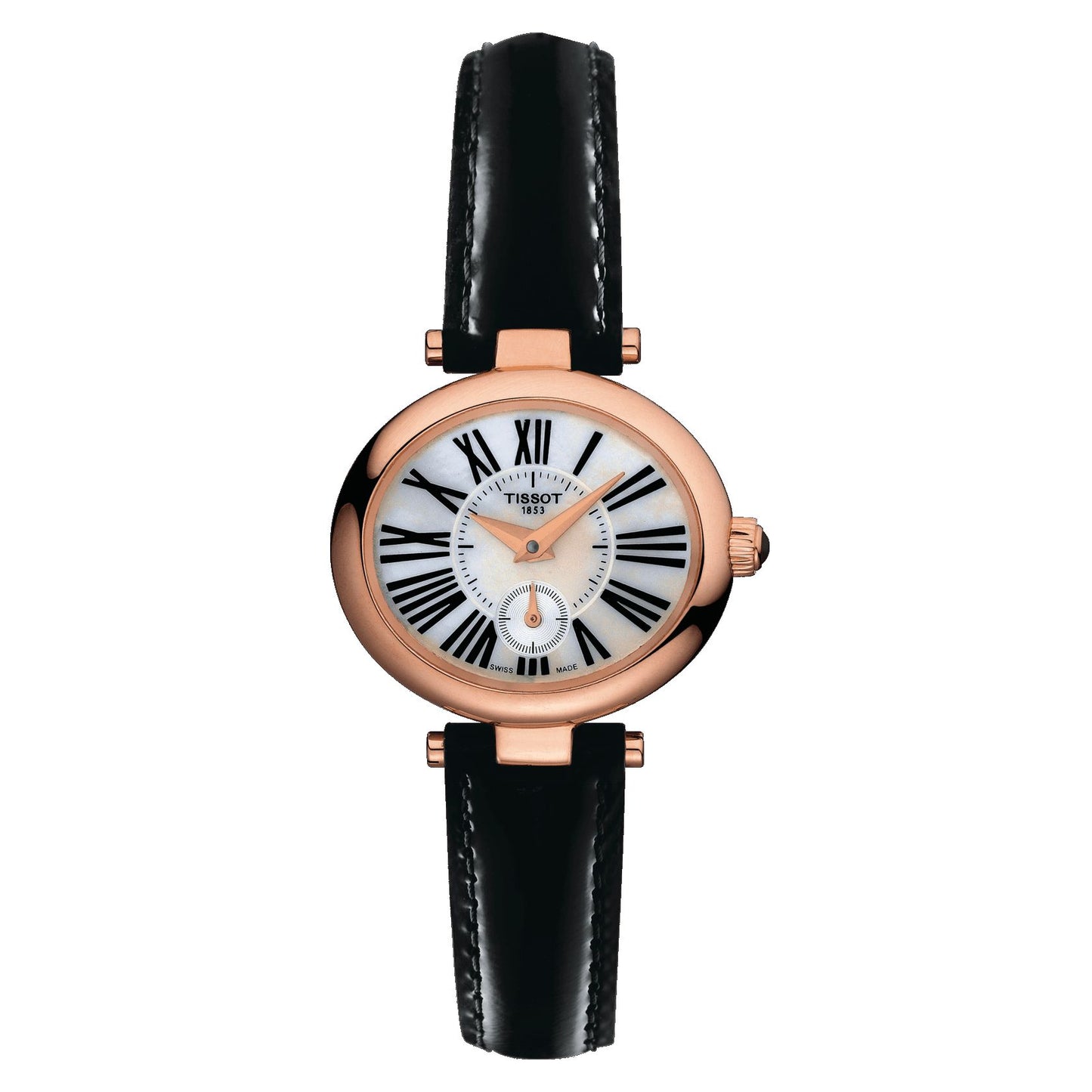 Tissot Glamorous 18K Gold (Leather, Black) Roman