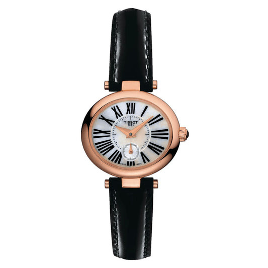 Tissot Glamorous 18K Gold (Leather, Black) Roman