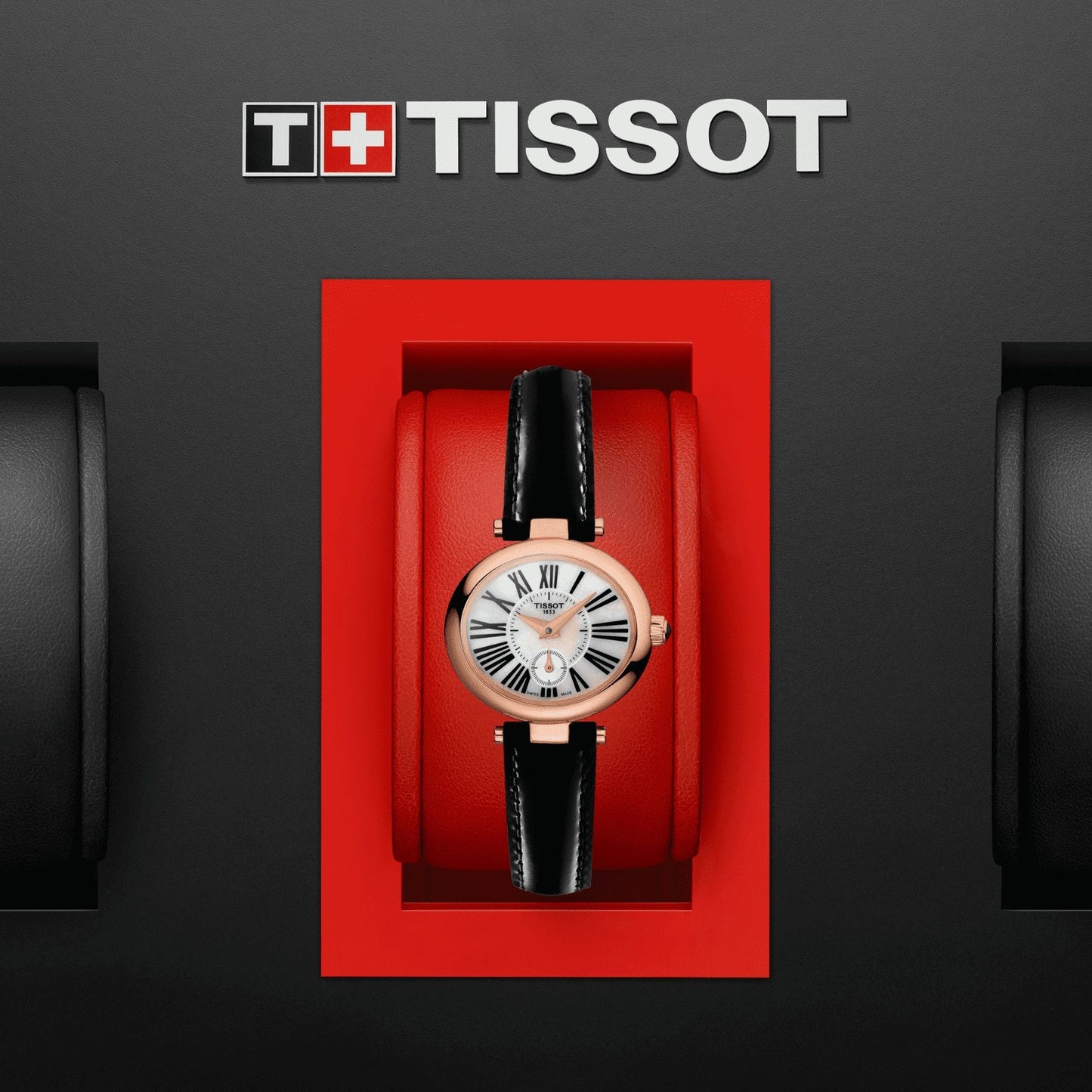 Tissot Glamorous 18K Gold (Leather, Black) Roman