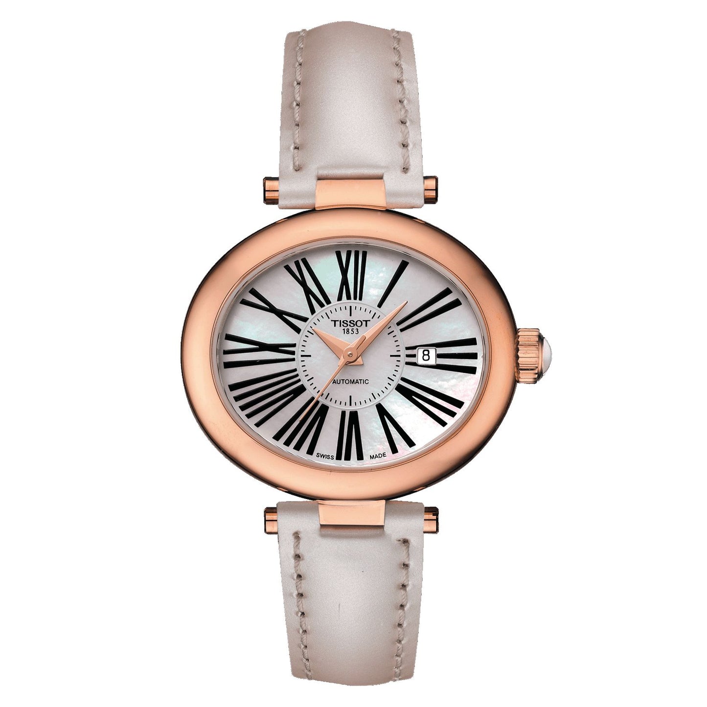 Tissot Glamorous Lady Automatic 18K Gold (Leather, Beige) Roman